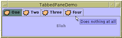 A screenshot of TabbedPaneDemo