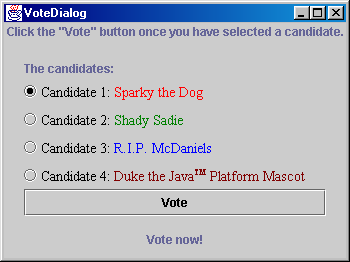 The VoteDialog application.